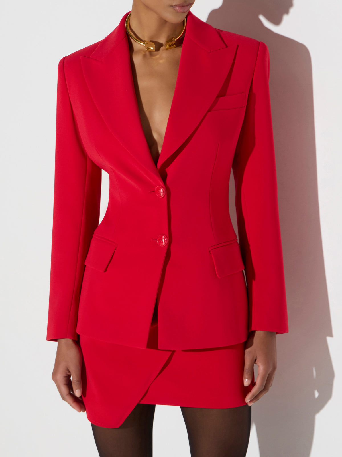 Lightweight crêpe jacket with laces
