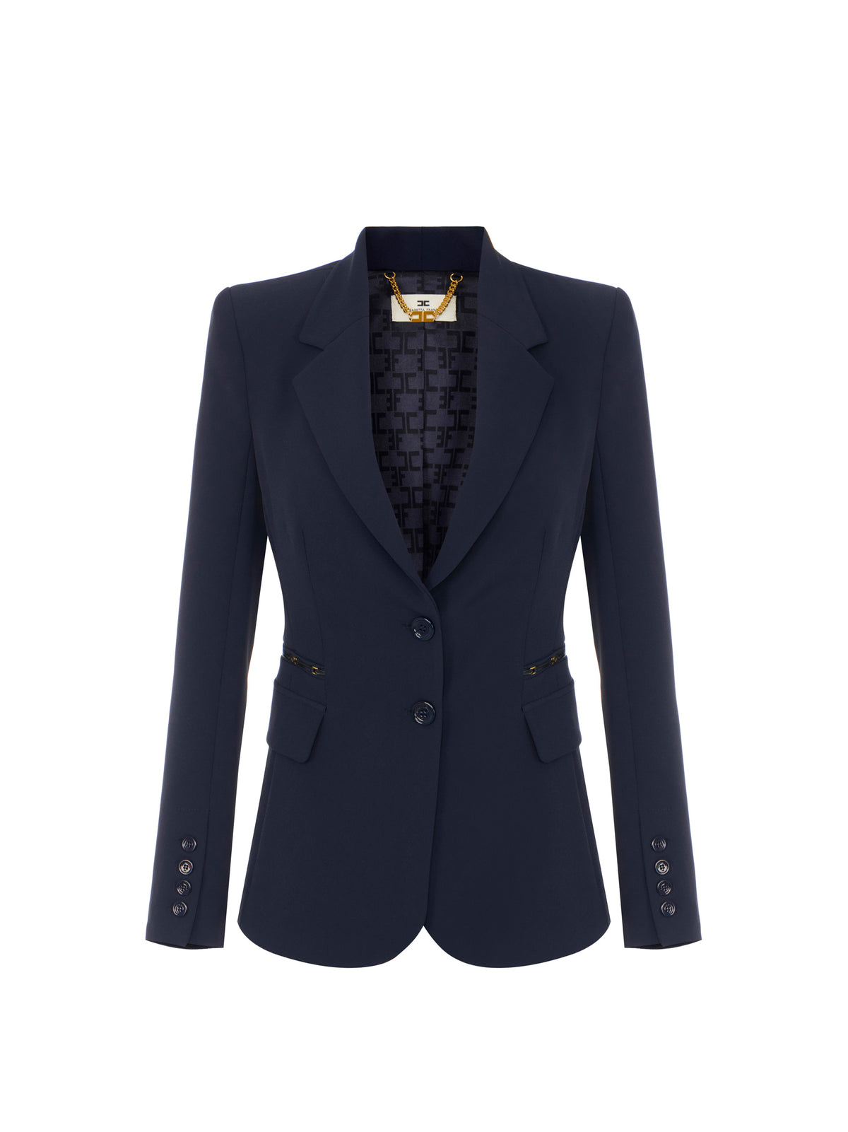 Jacket in double layer stretch crêpe fabric