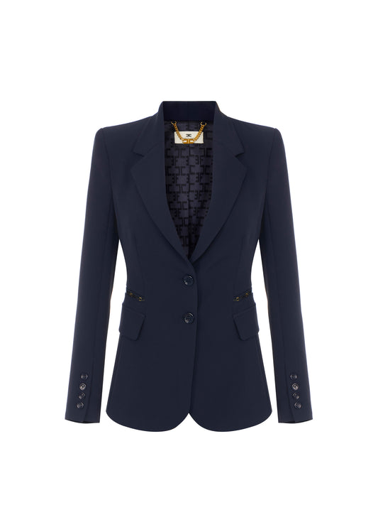 Jacket in double layer stretch crêpe fabric