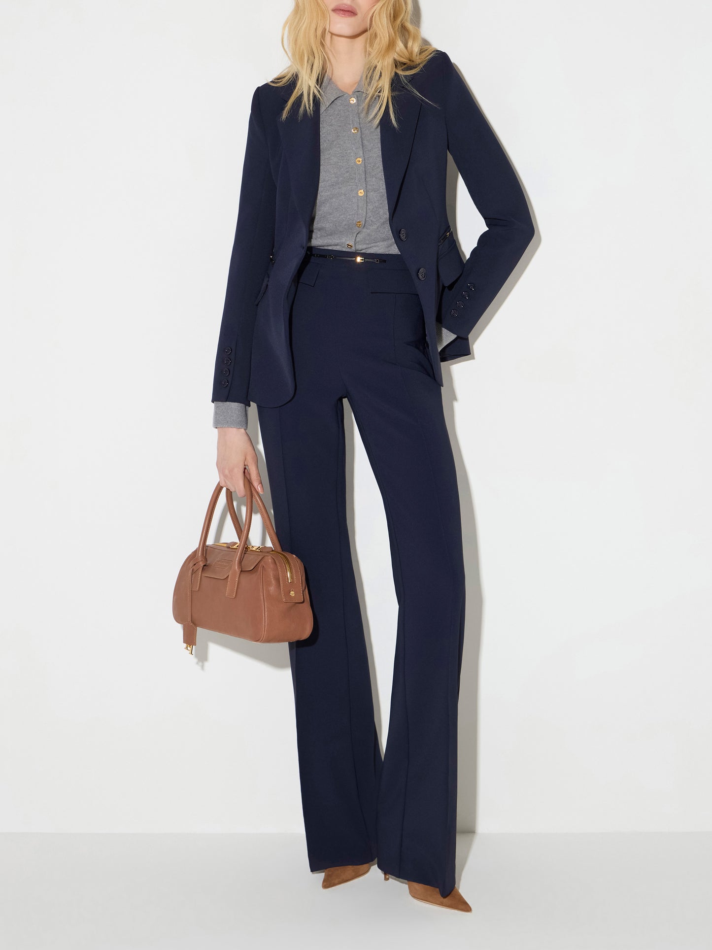 Jacket in double layer stretch crêpe fabric