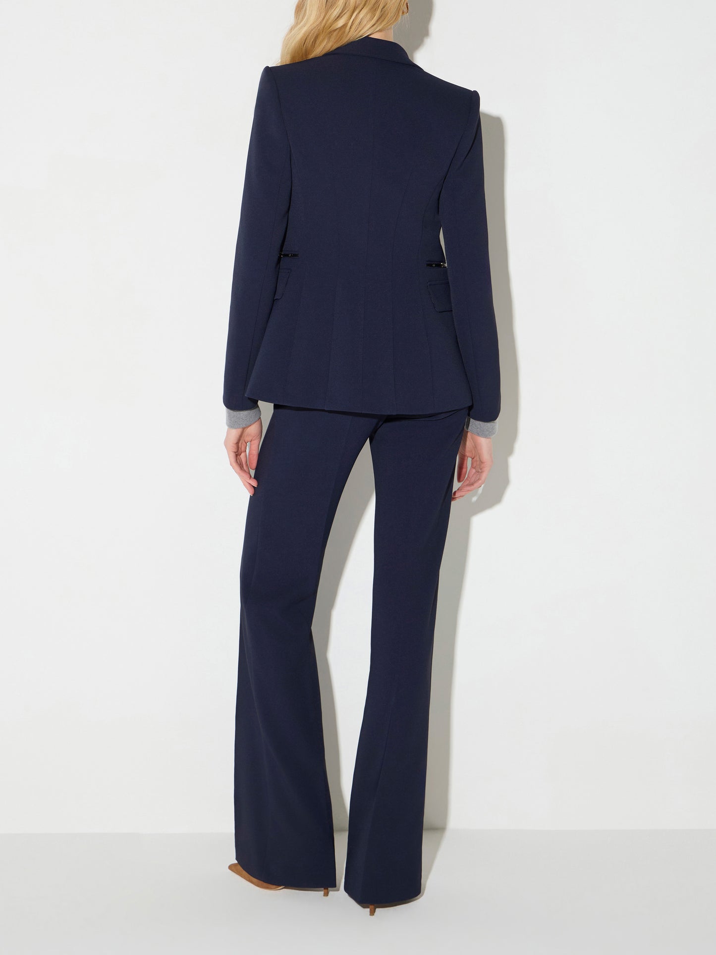 Jacket in double layer stretch crêpe fabric
