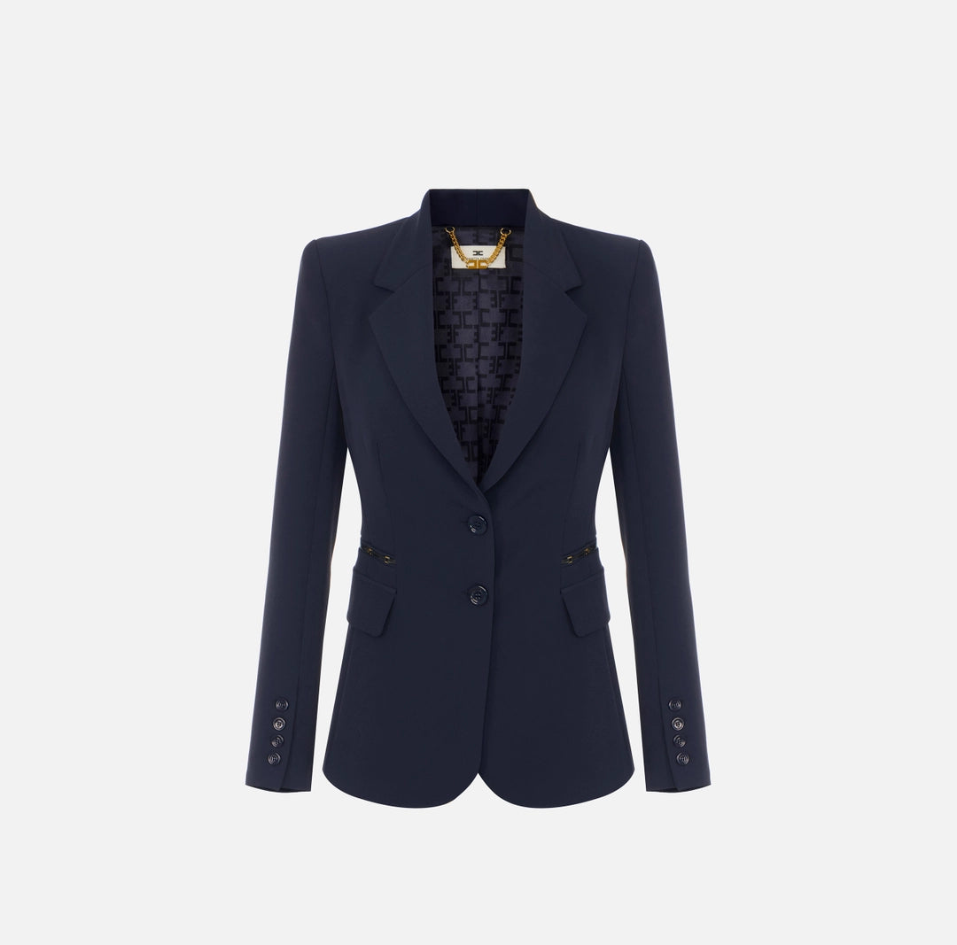 Jacket in double layer stretch crêpe fabric