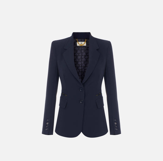 Jacket in double layer stretch crêpe fabric
