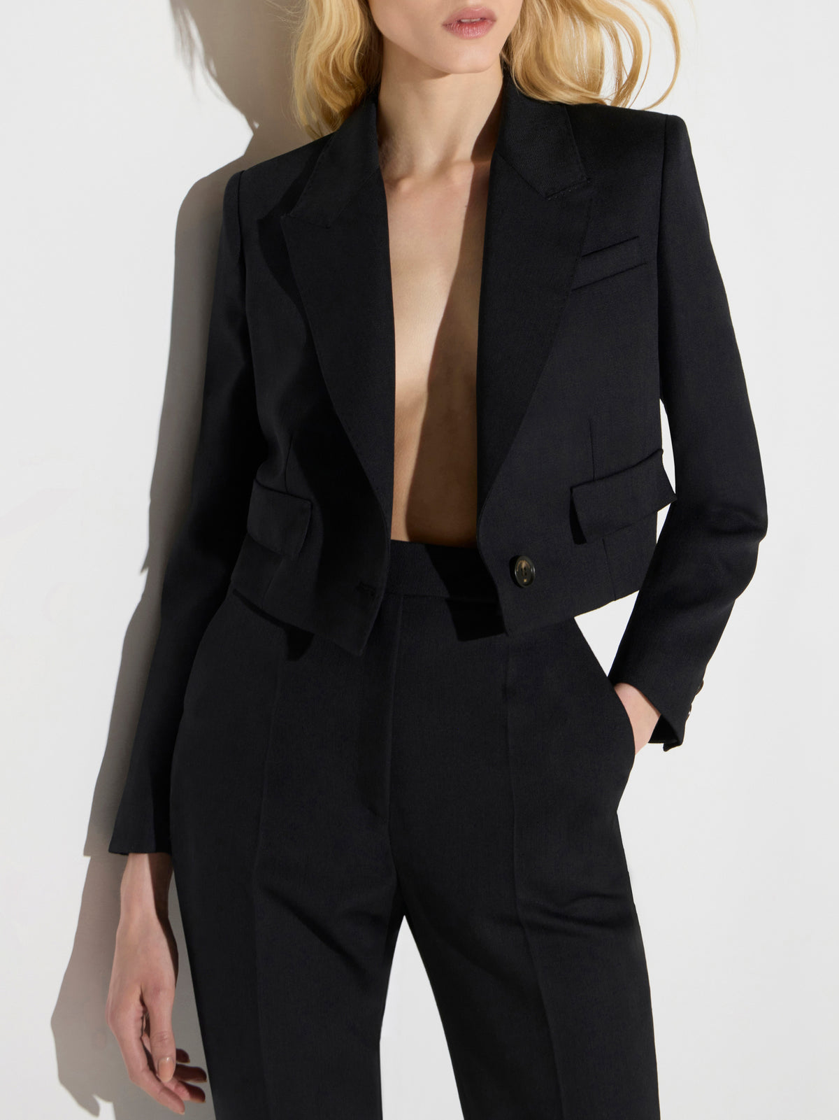 Wool cropped jacket