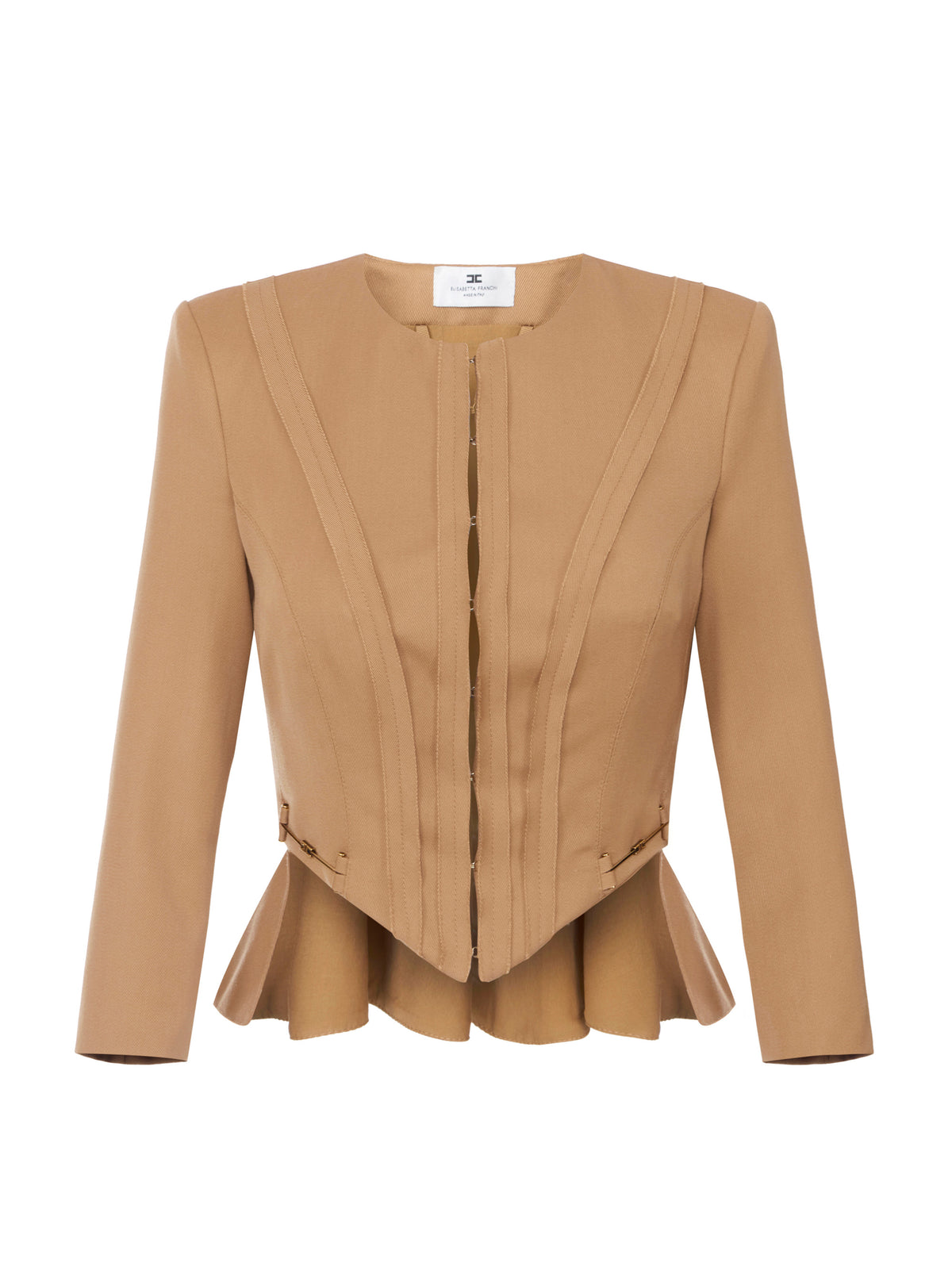 Jacket in gabardine fabric with jewel horsebits