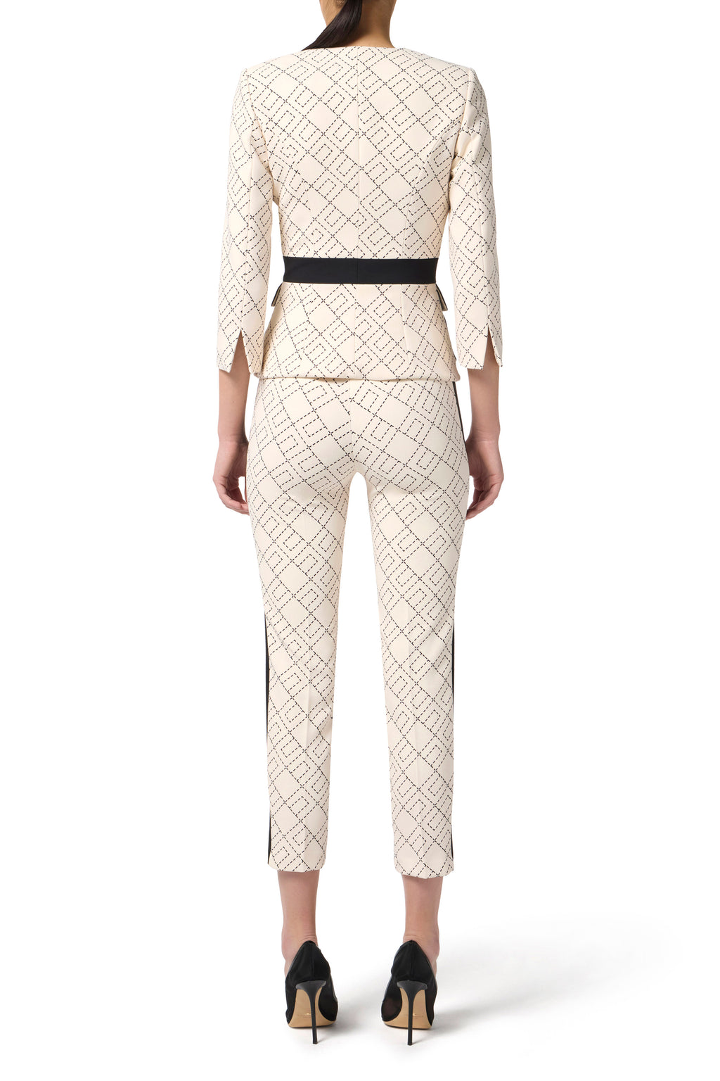 Bi-color double crepe jacket