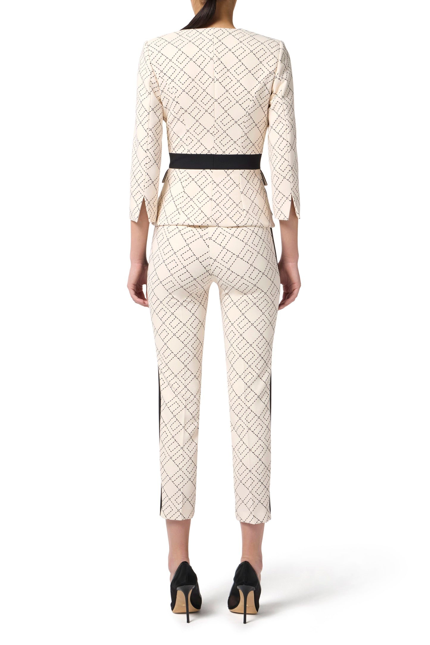 Bi-color double crepe jacket
