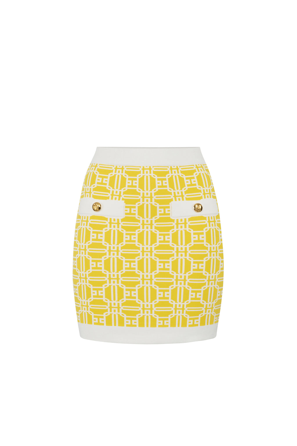 Jacquard viscose logo miniskirt | LAST PIECE: 44