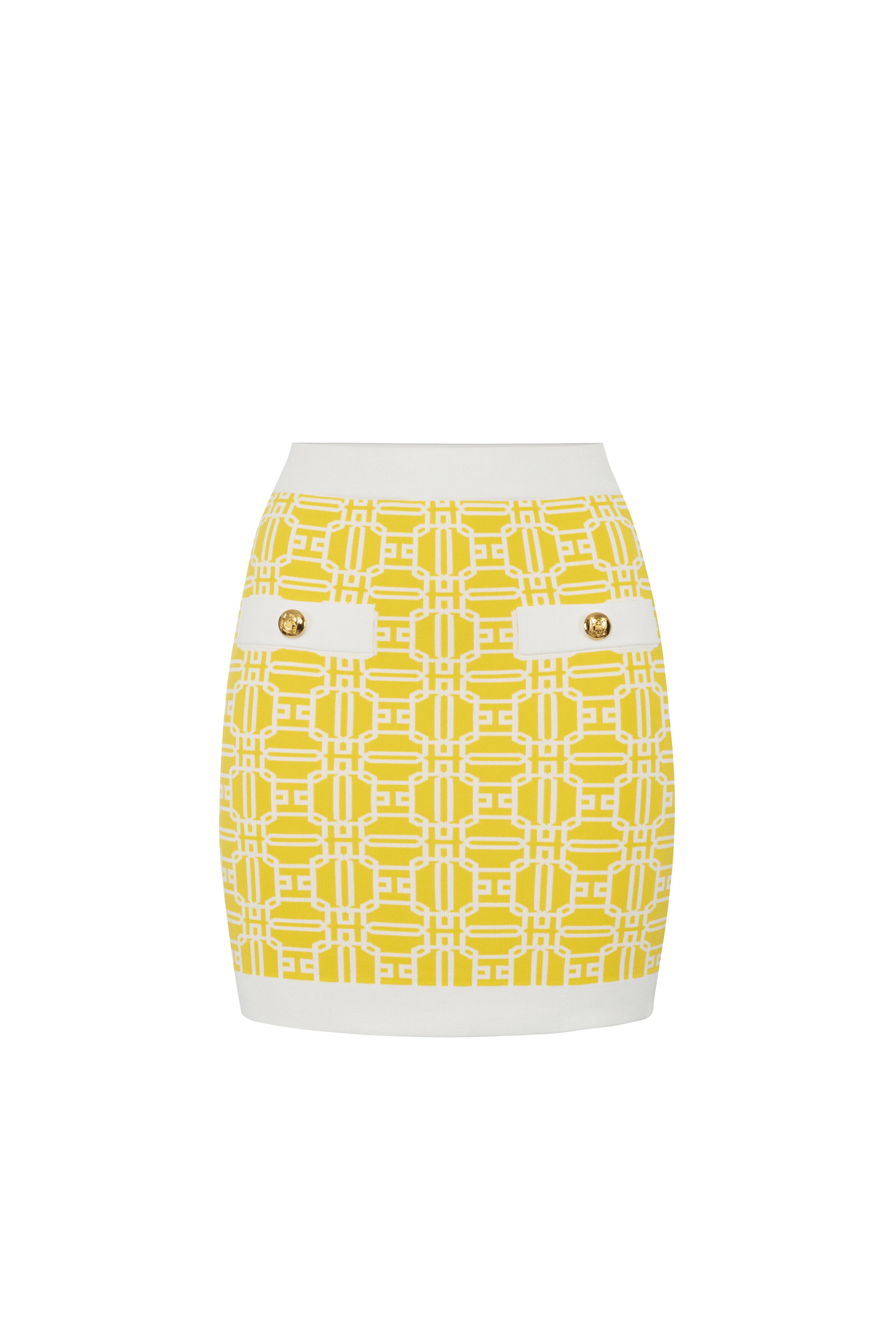 Jacquard viscose logo miniskirt | LAST PIECE: 44