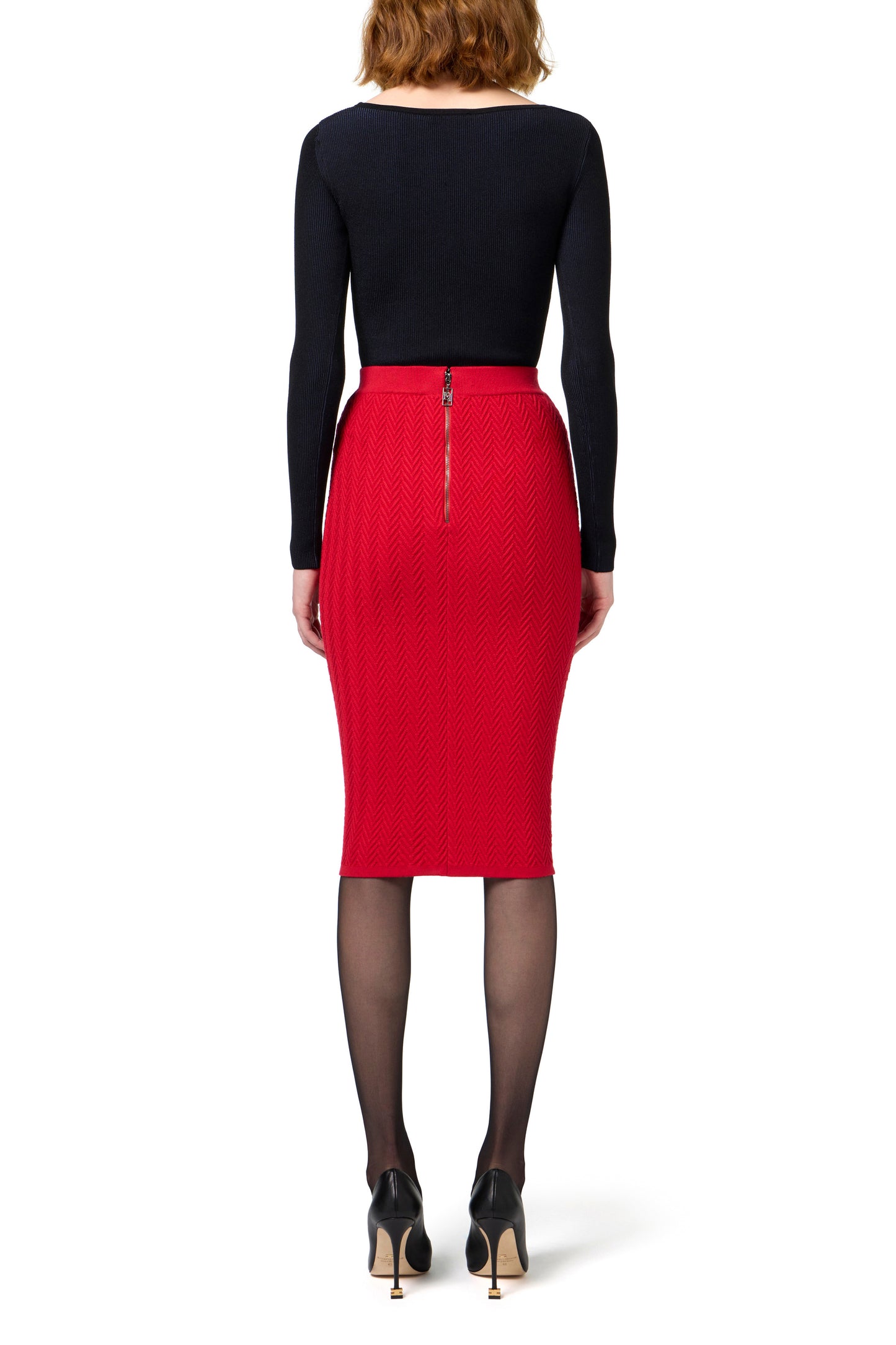 Viscose midi skirt with chain