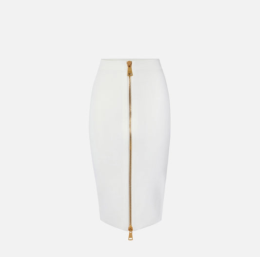 Knit skirt with zip