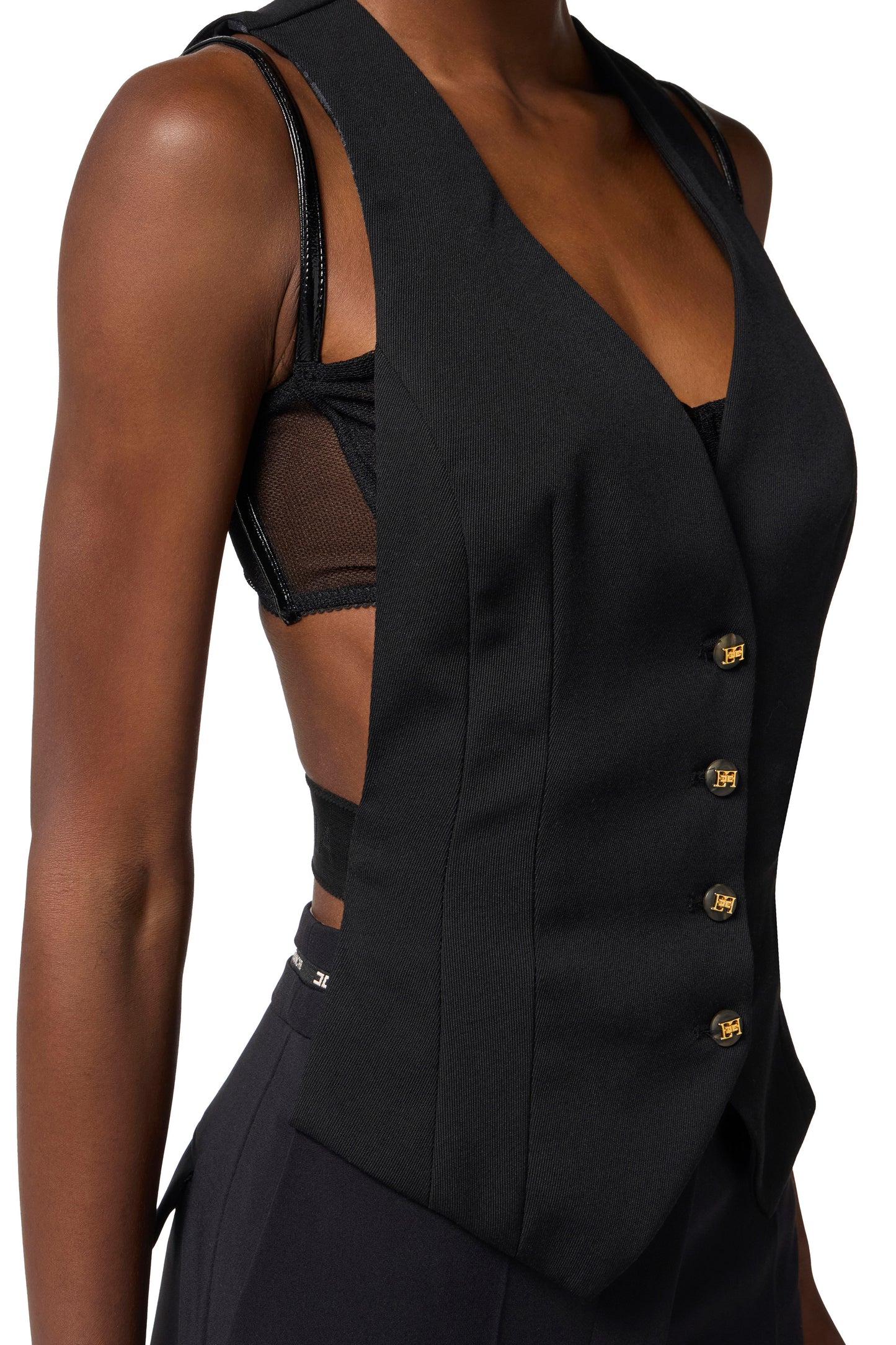 Cotton gabardine waistcoat
