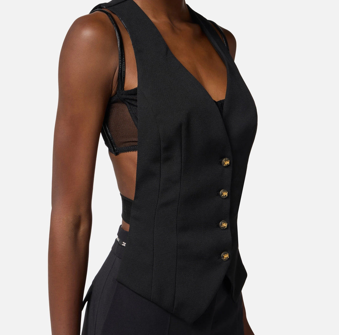 Cotton gabardine waistcoat