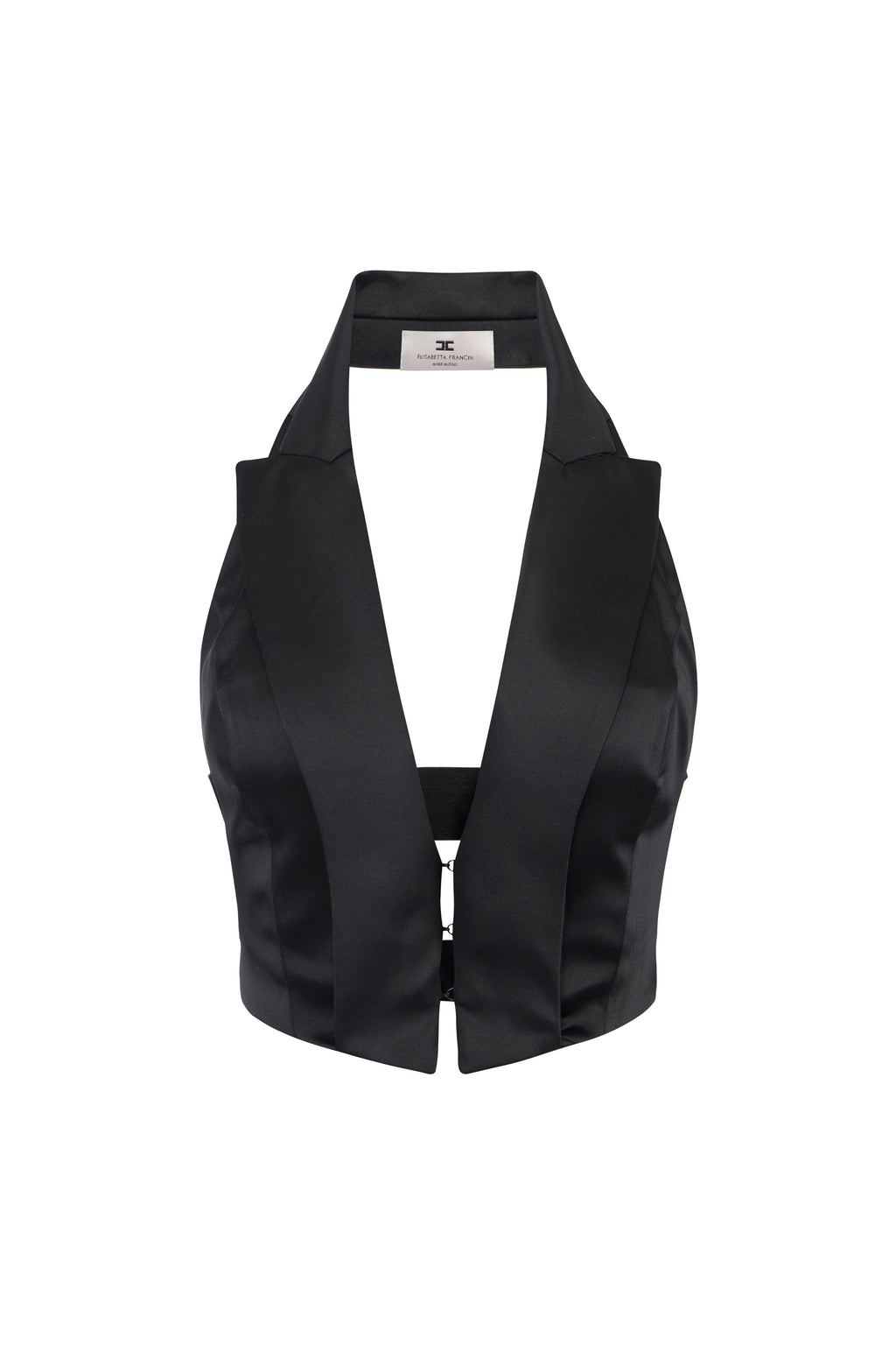 Satin waistcoat with straps