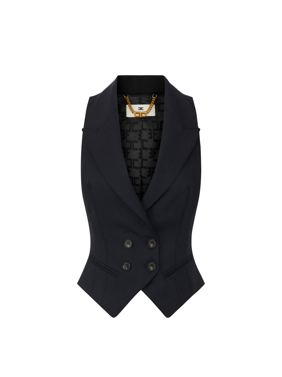Wool vest with lettering print