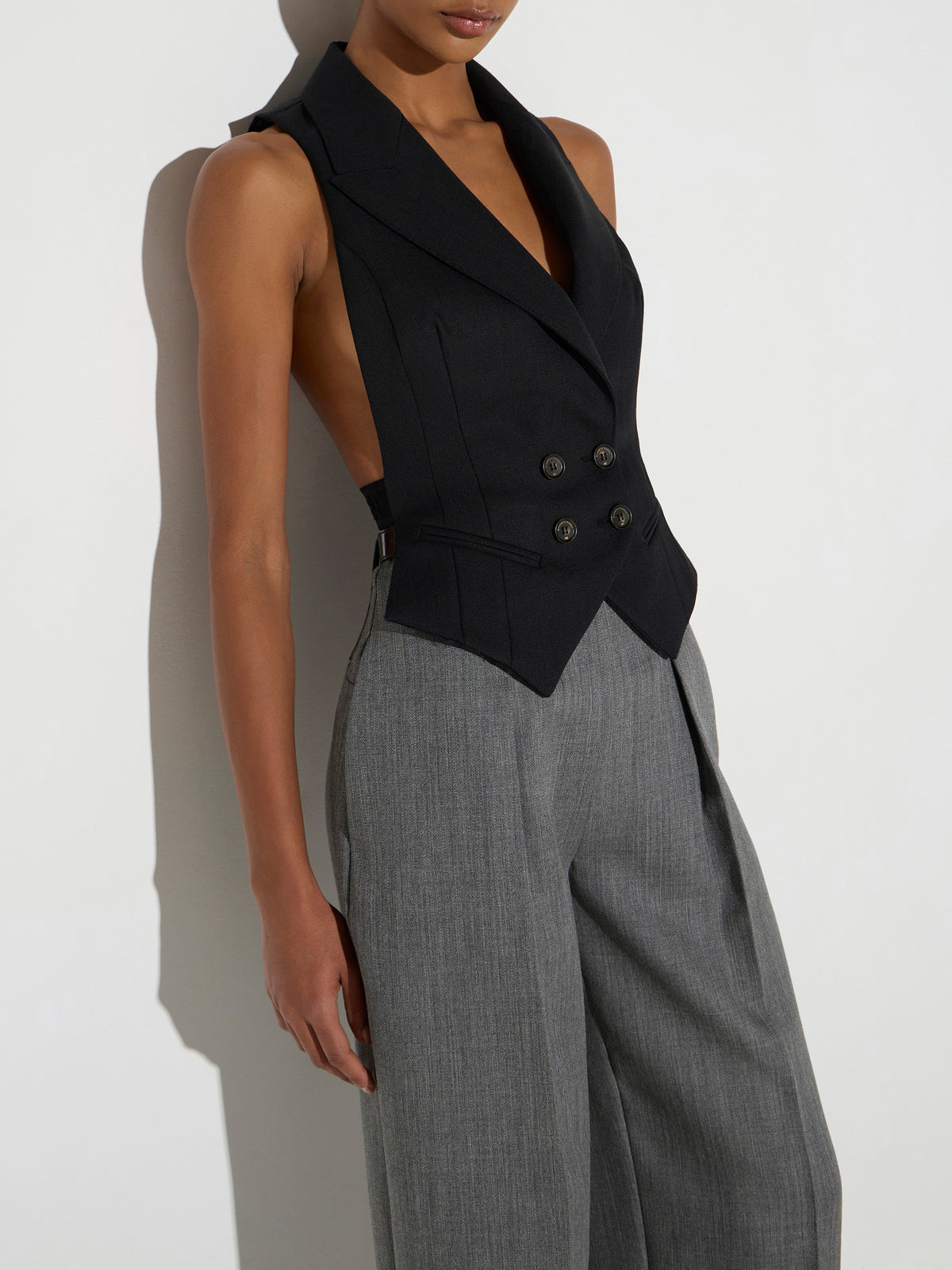 Wool vest with lettering print