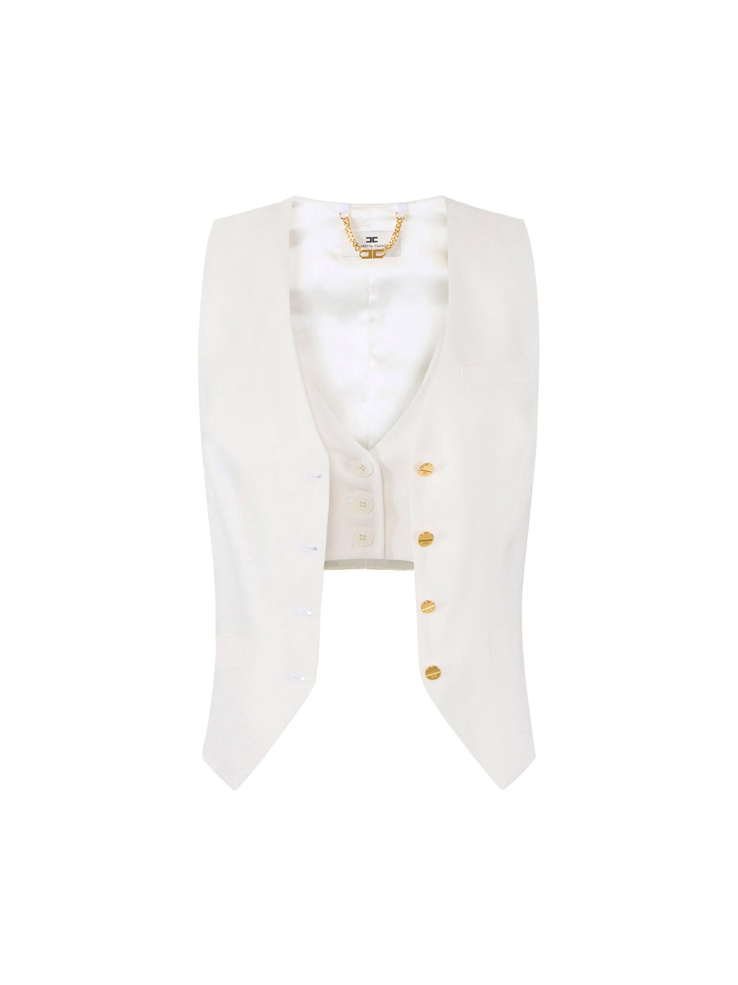 Linen-blend and crêpe waistcoat