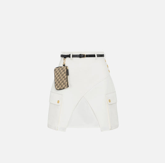 Cotton utility miniskirt
