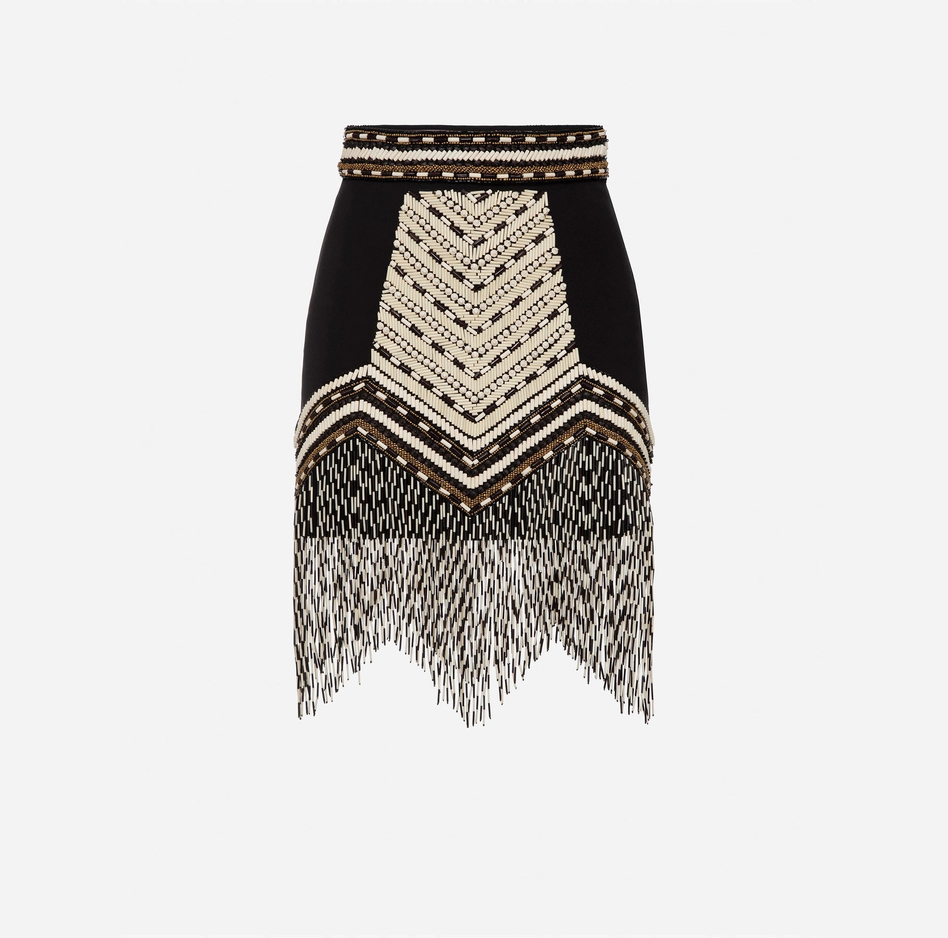 Two-tone ethnic embroidery miniskirt | LAST PIECE: 42
