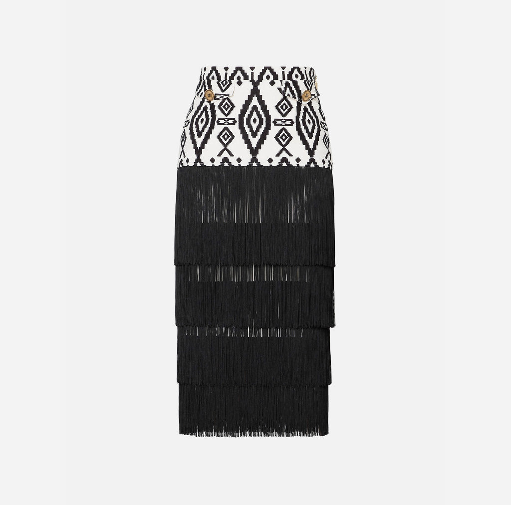 Ethnic print calf-length skirt | LAST PIECE: 42