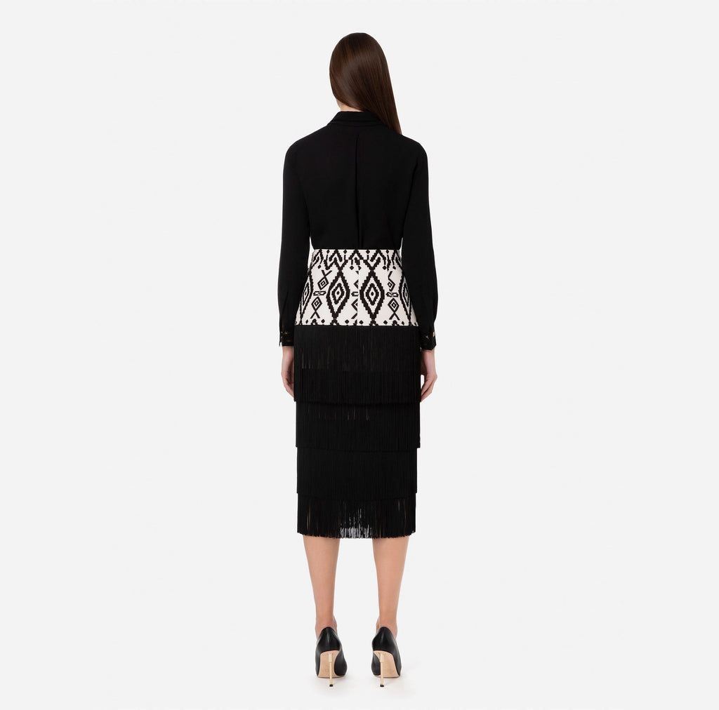Ethnic print calf-length skirt | LAST PIECE: 42