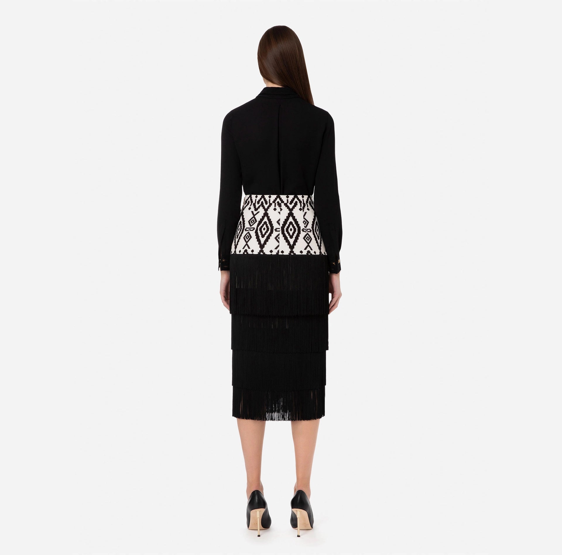 Ethnic print calf-length skirt | LAST PIECE: 42