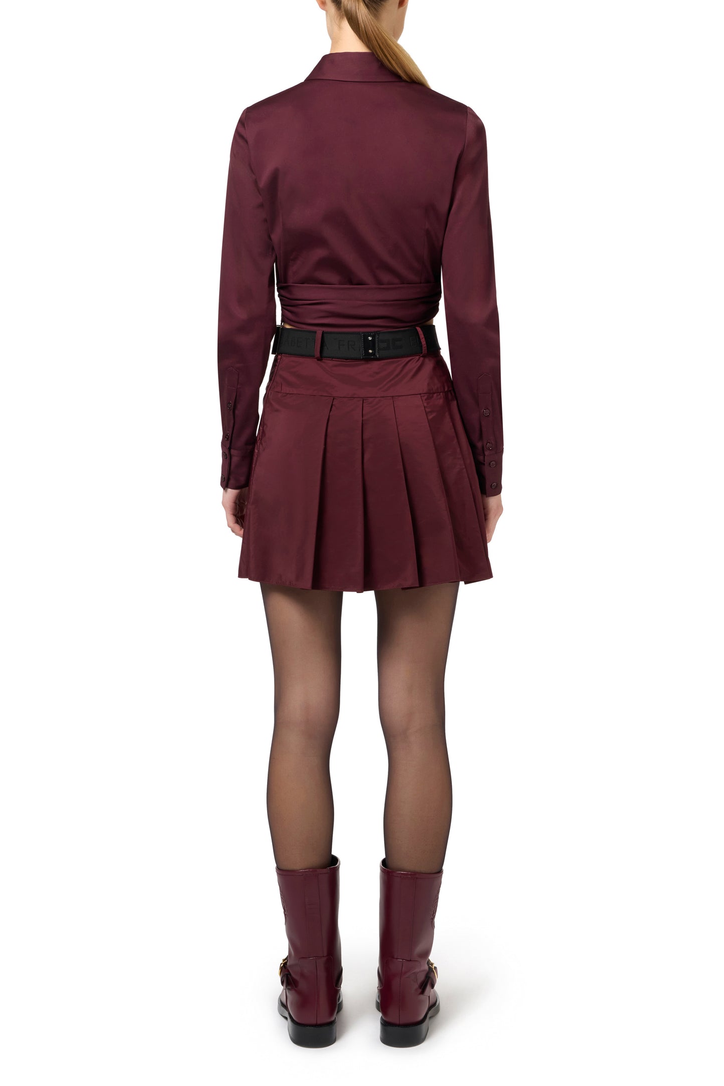 Pleated miniskirt in lightweight technical nylon