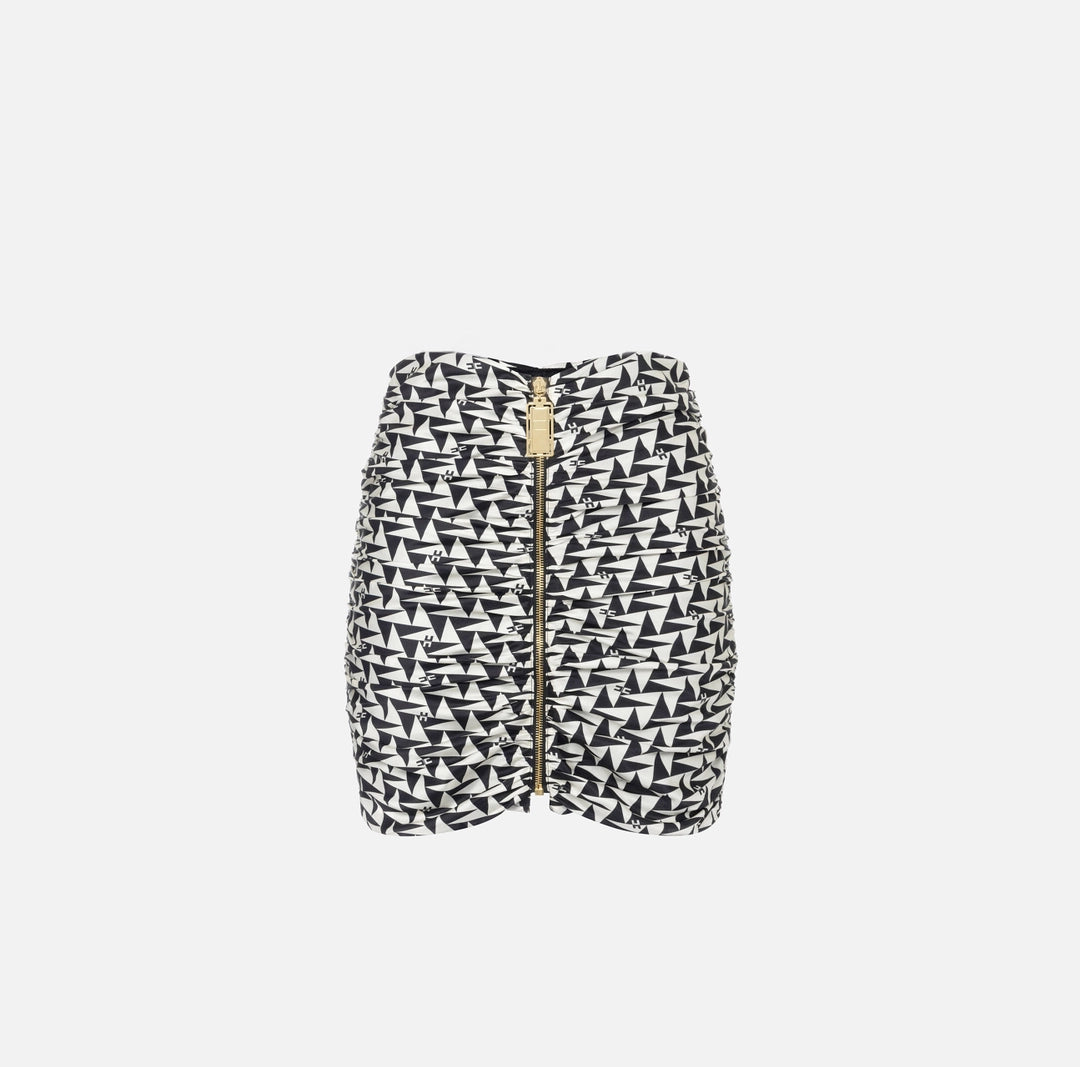 Printed satin draped miniskirt | LAST PIECE: 40