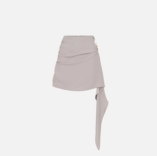 Miniskirt in crêpe fabric with draping
