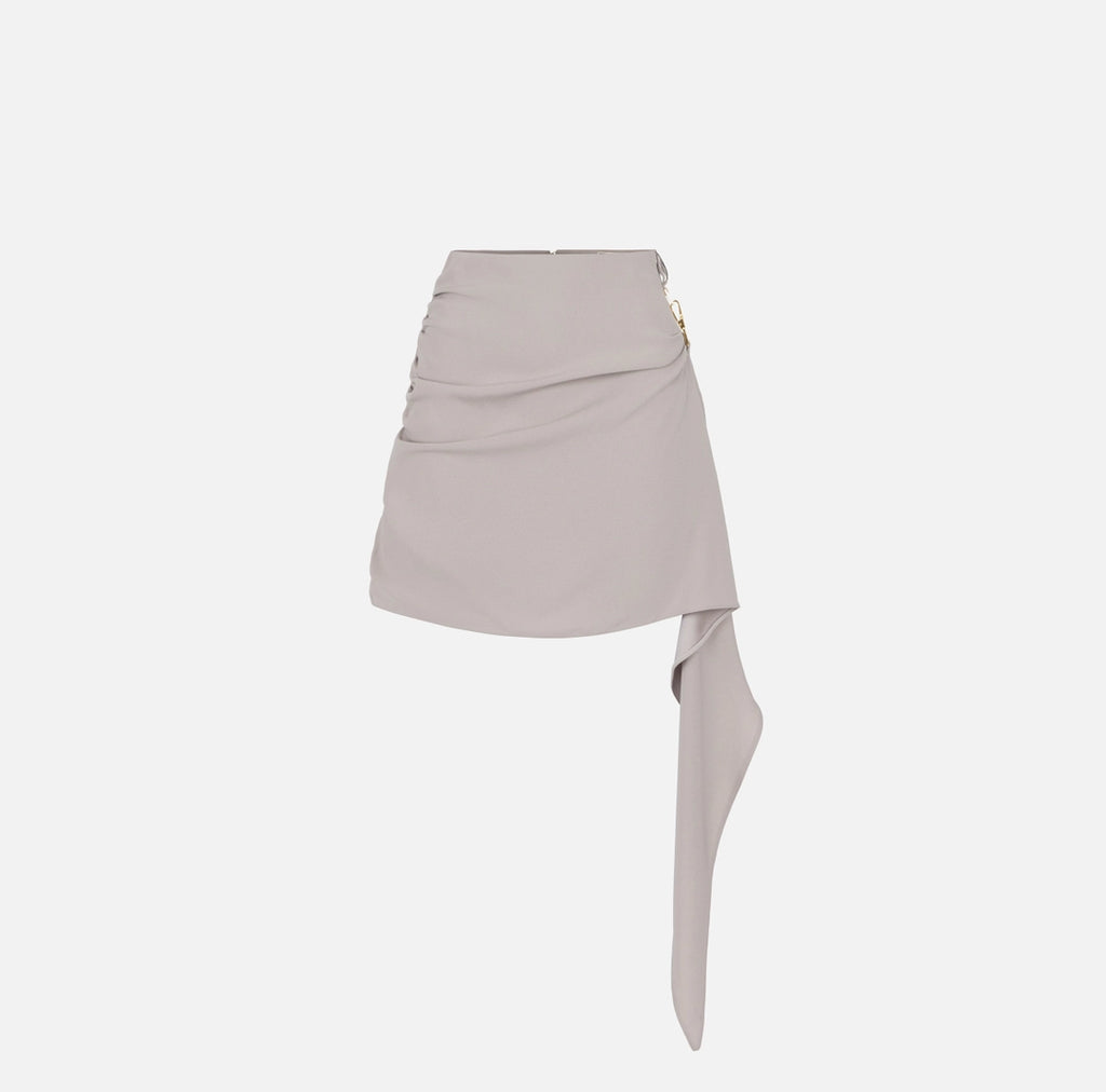Miniskirt in crêpe fabric with draping | LAST PIECE: 44