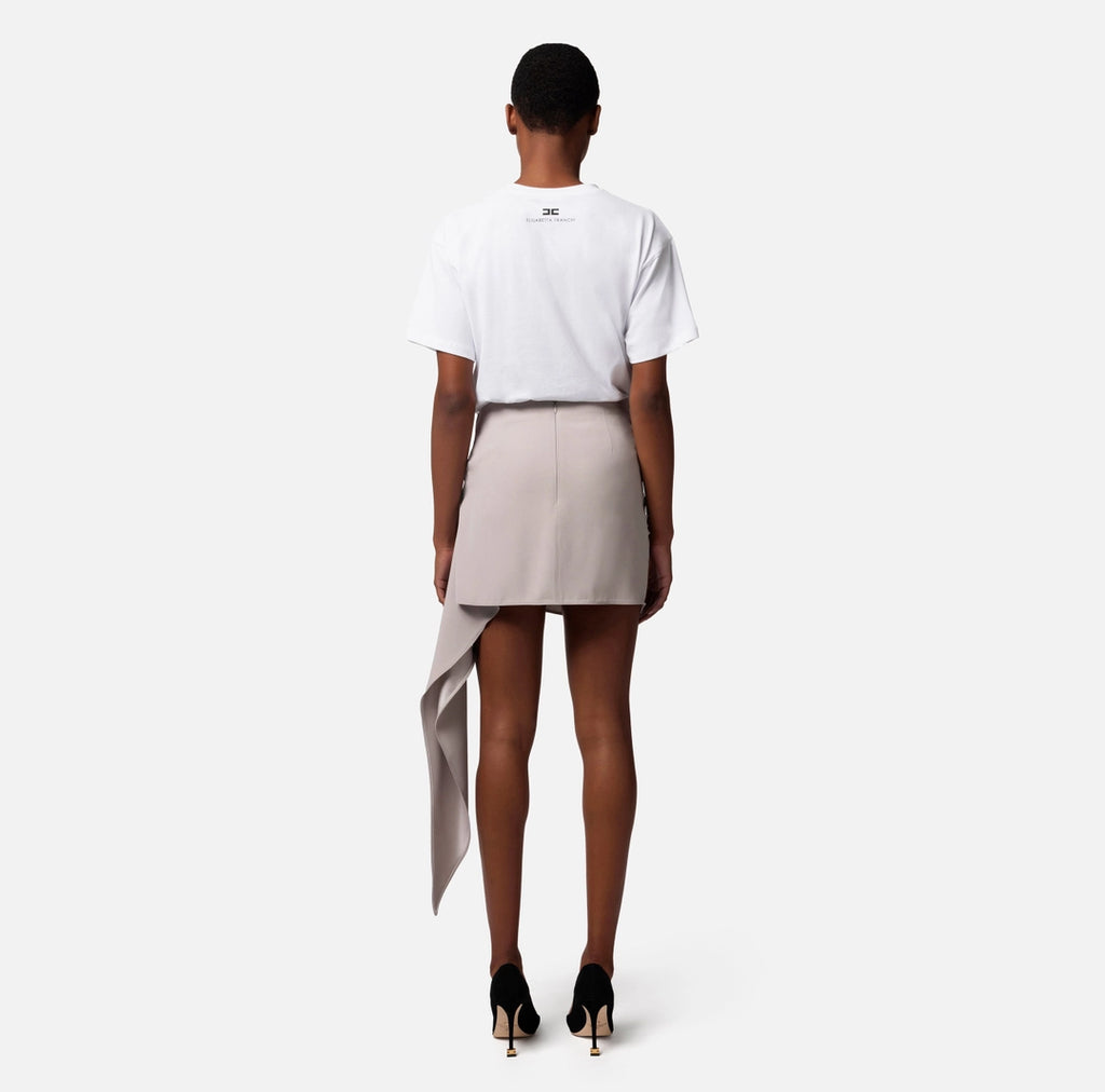 Miniskirt in crêpe fabric with draping | LAST PIECE: 44