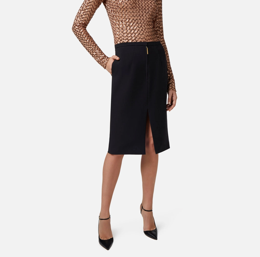 Midi skirt in lurex tweed fabric