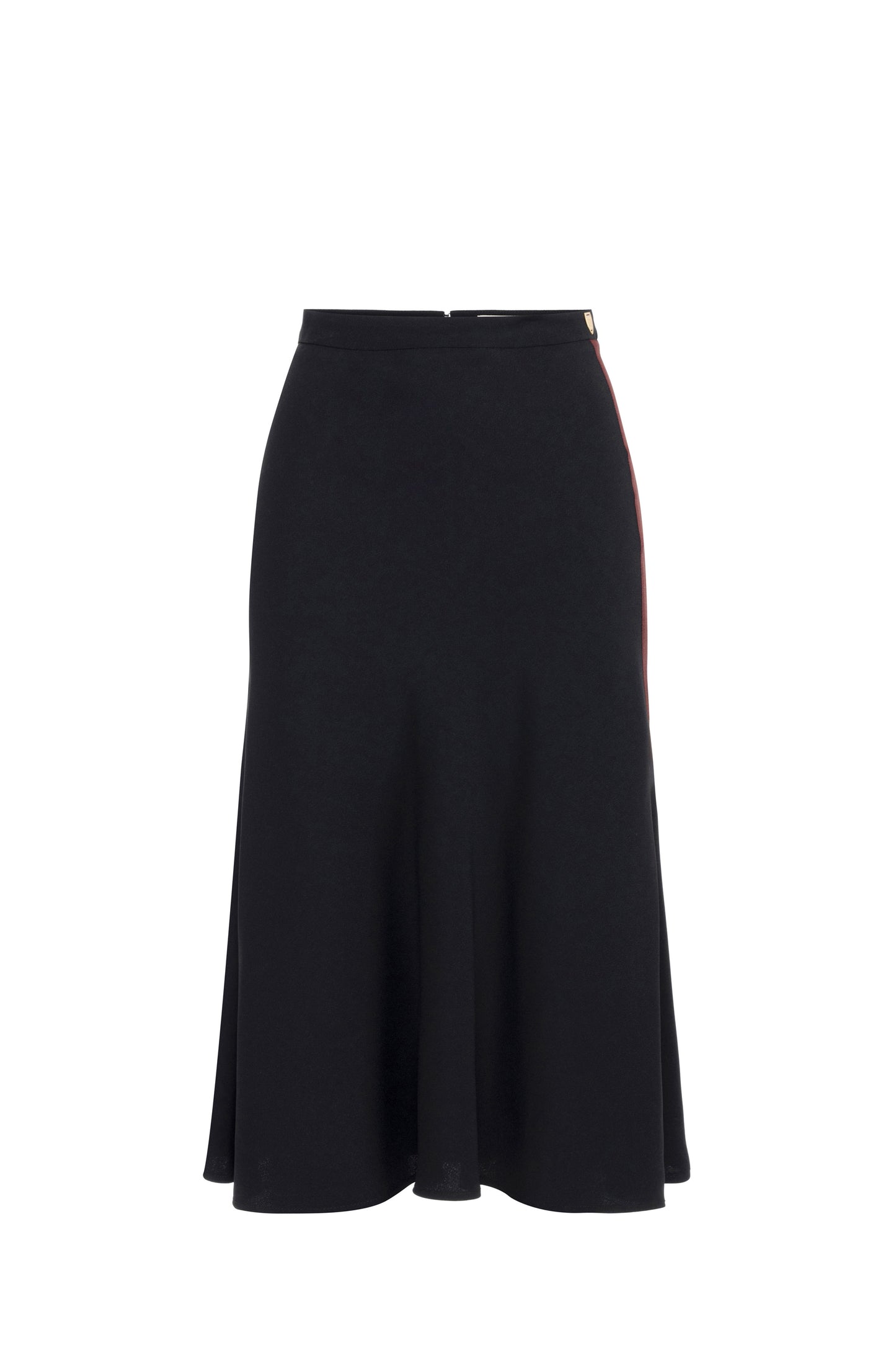 Satin crêpe midi skirt with bands