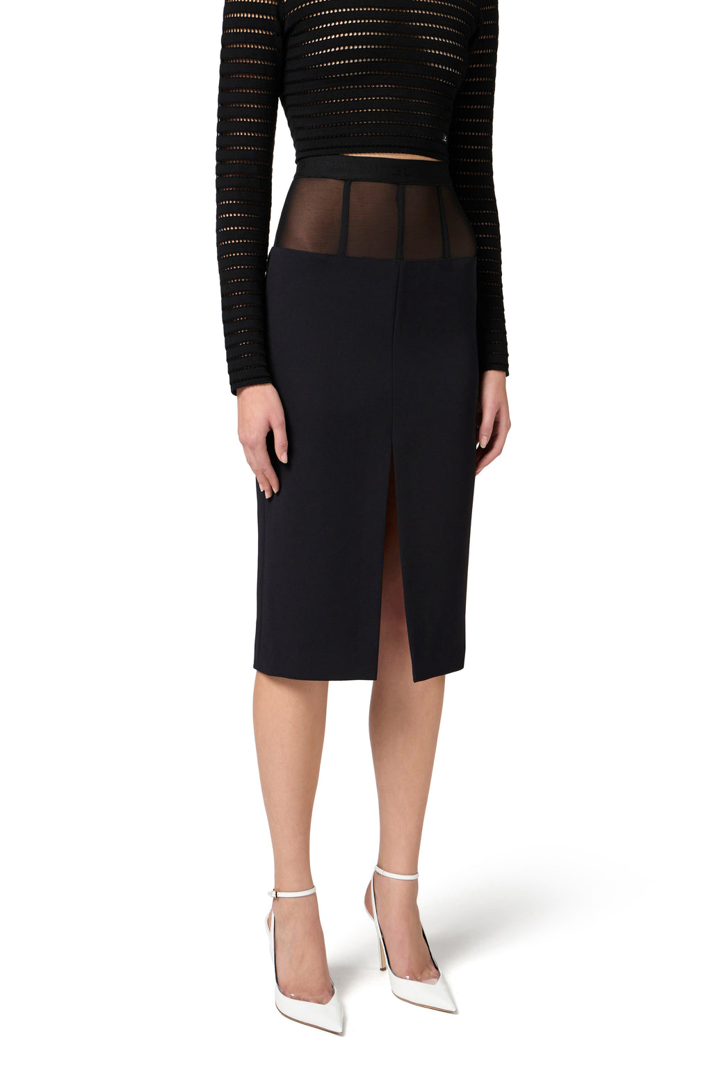 Crêpe skirt with tulle peplum | LAST PIECE: 40