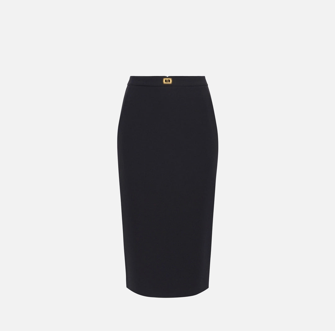 Crêpe skirt with satin bands