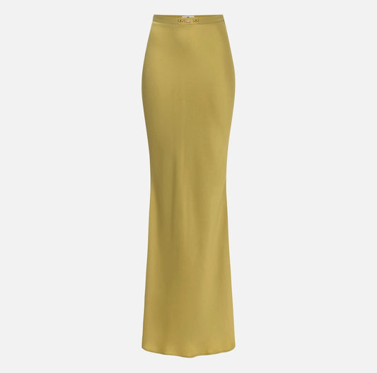 Skirt in satin crêpe fabric with jewel detail