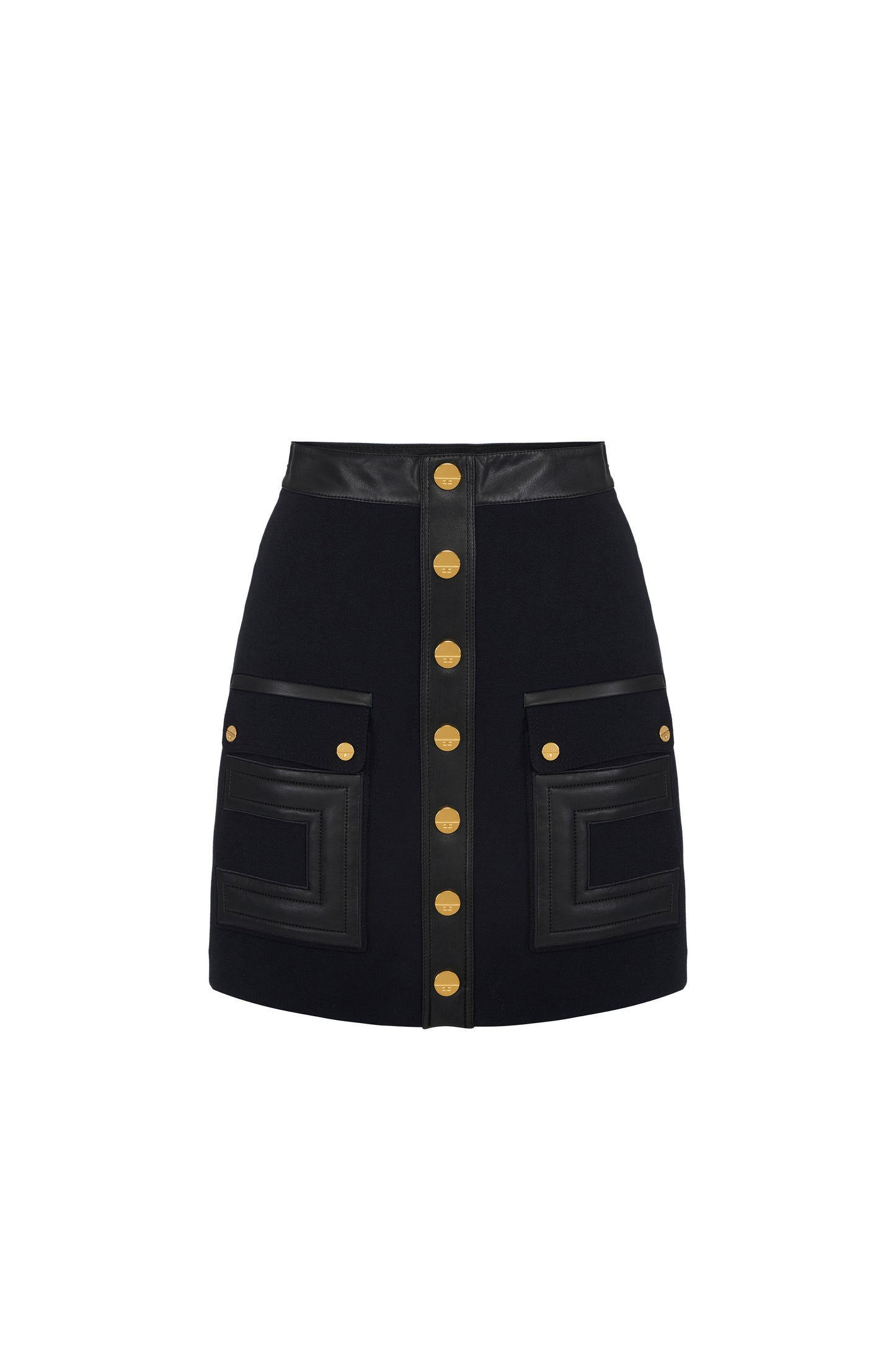 Mini skirt in double-layer crêpe fabric with logo details