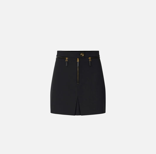 Skirt in double layer crêpe with zip
