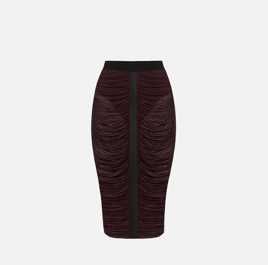 Lightweight jersey skirt with draping