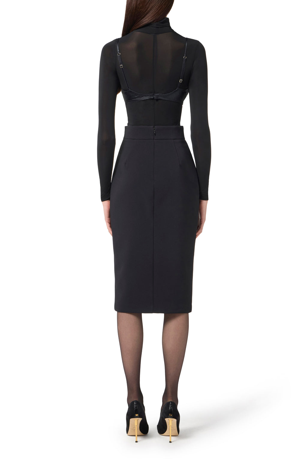 Skirt in lightweight crêpe fabric with zip