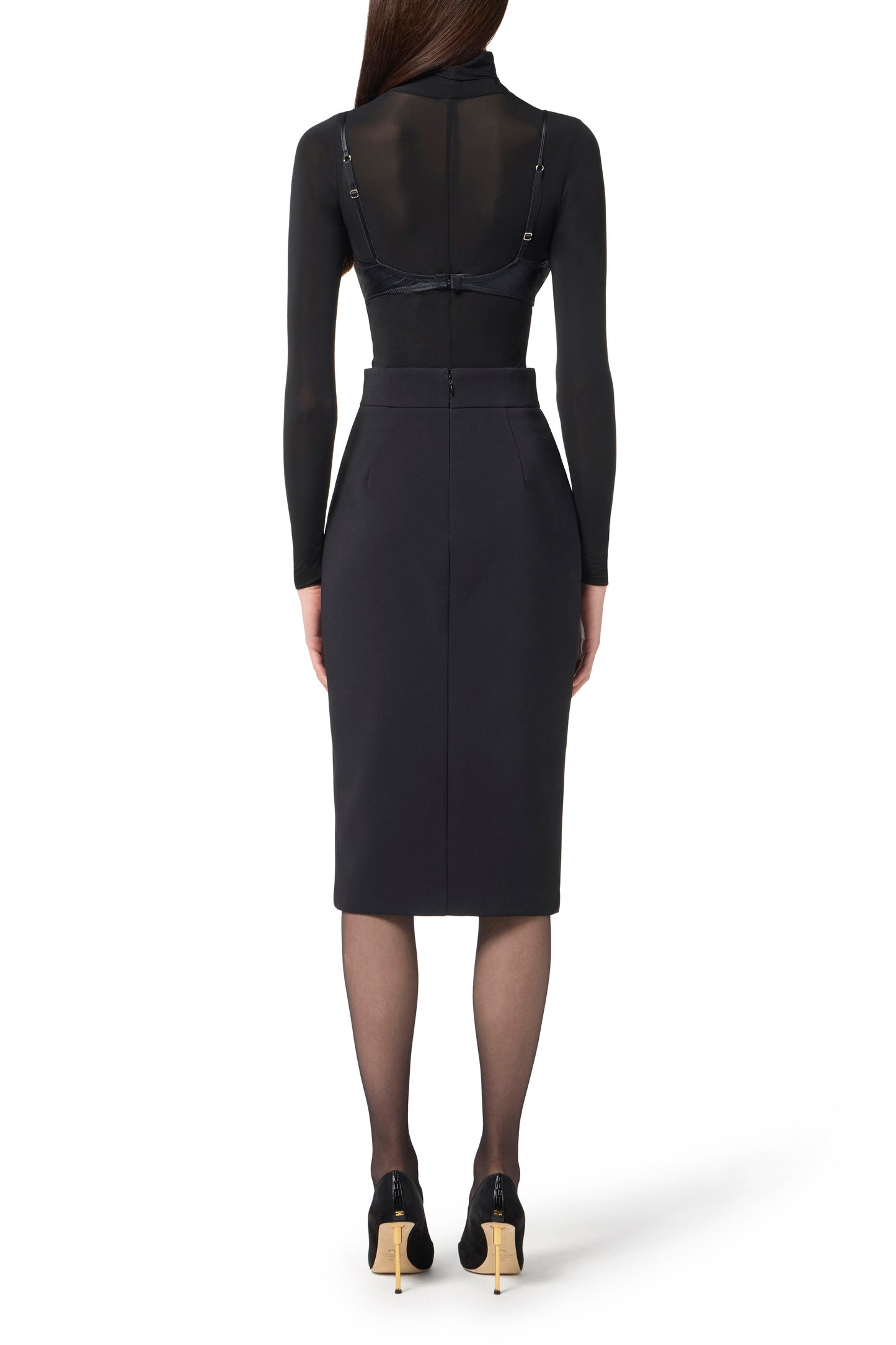Skirt in lightweight crêpe fabric with zip