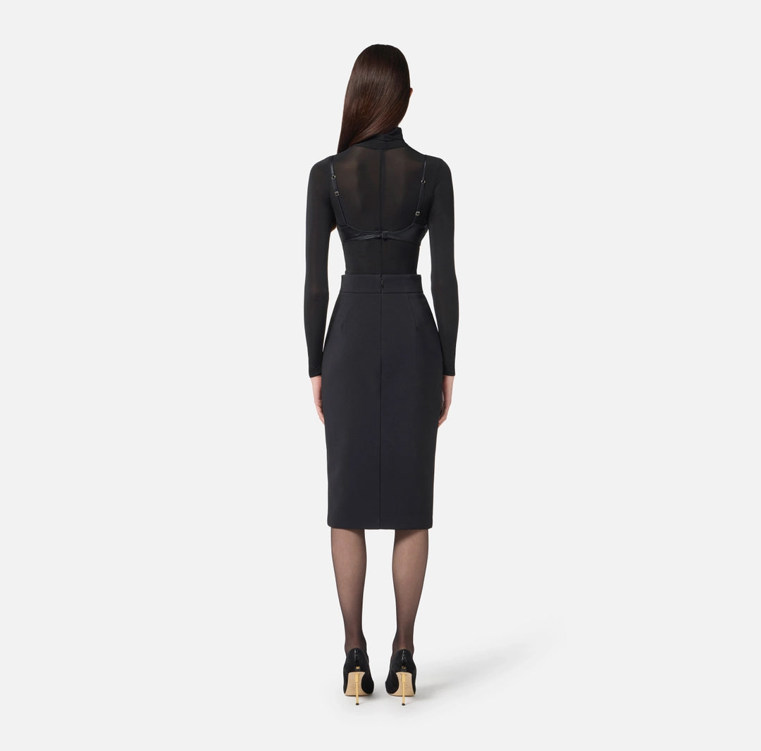 Skirt in lightweight crêpe fabric with zip