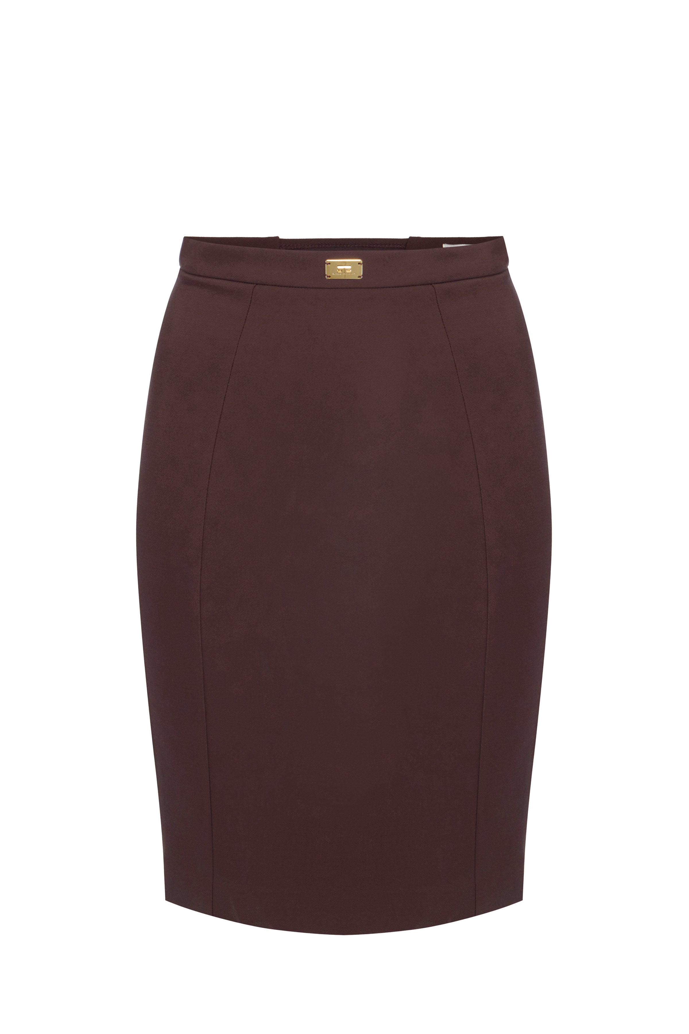 Skirt in bi-elastic fabric with criss-cross laces