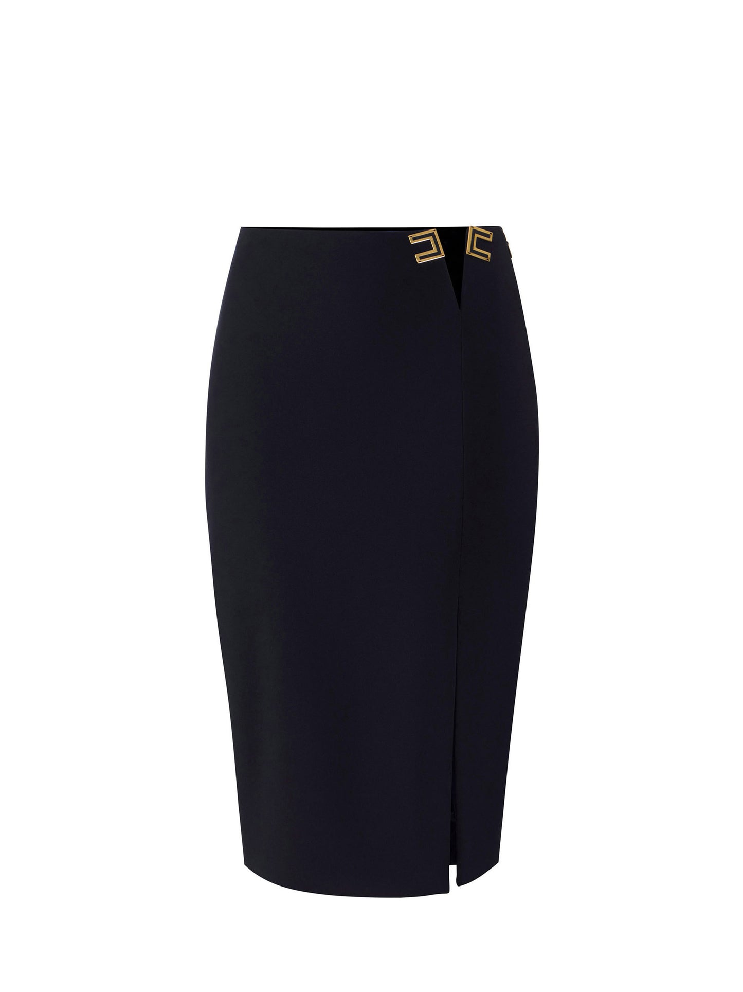 Skirt in double layer stretch crêpe fabric with logo details