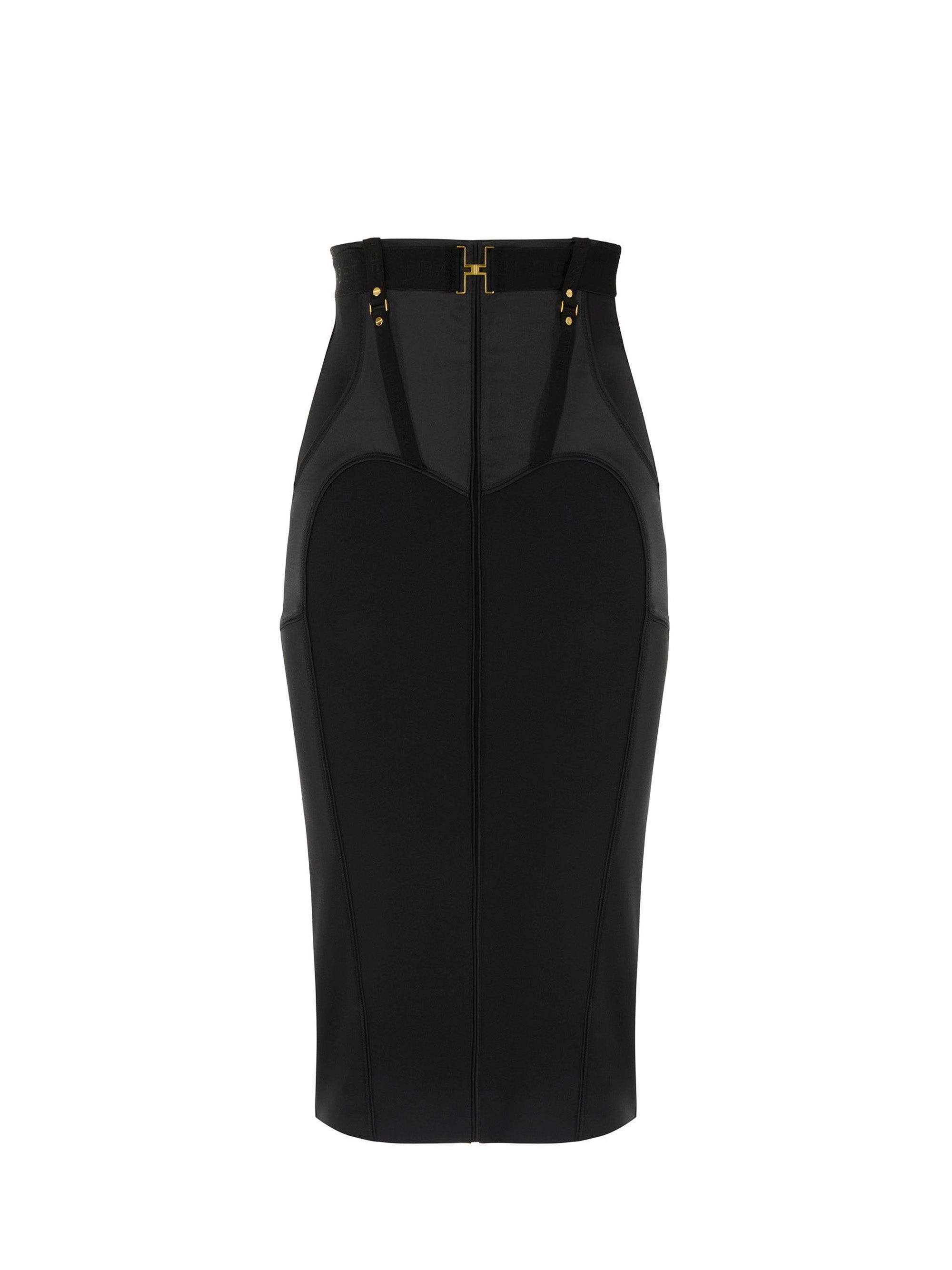 Bustier skirt in lightweight crêpe and satin fabrics