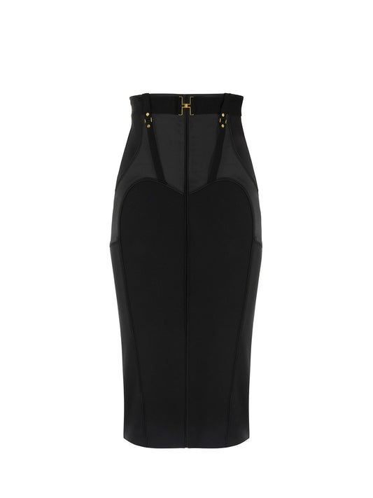 Bustier skirt in lightweight crêpe and satin fabrics