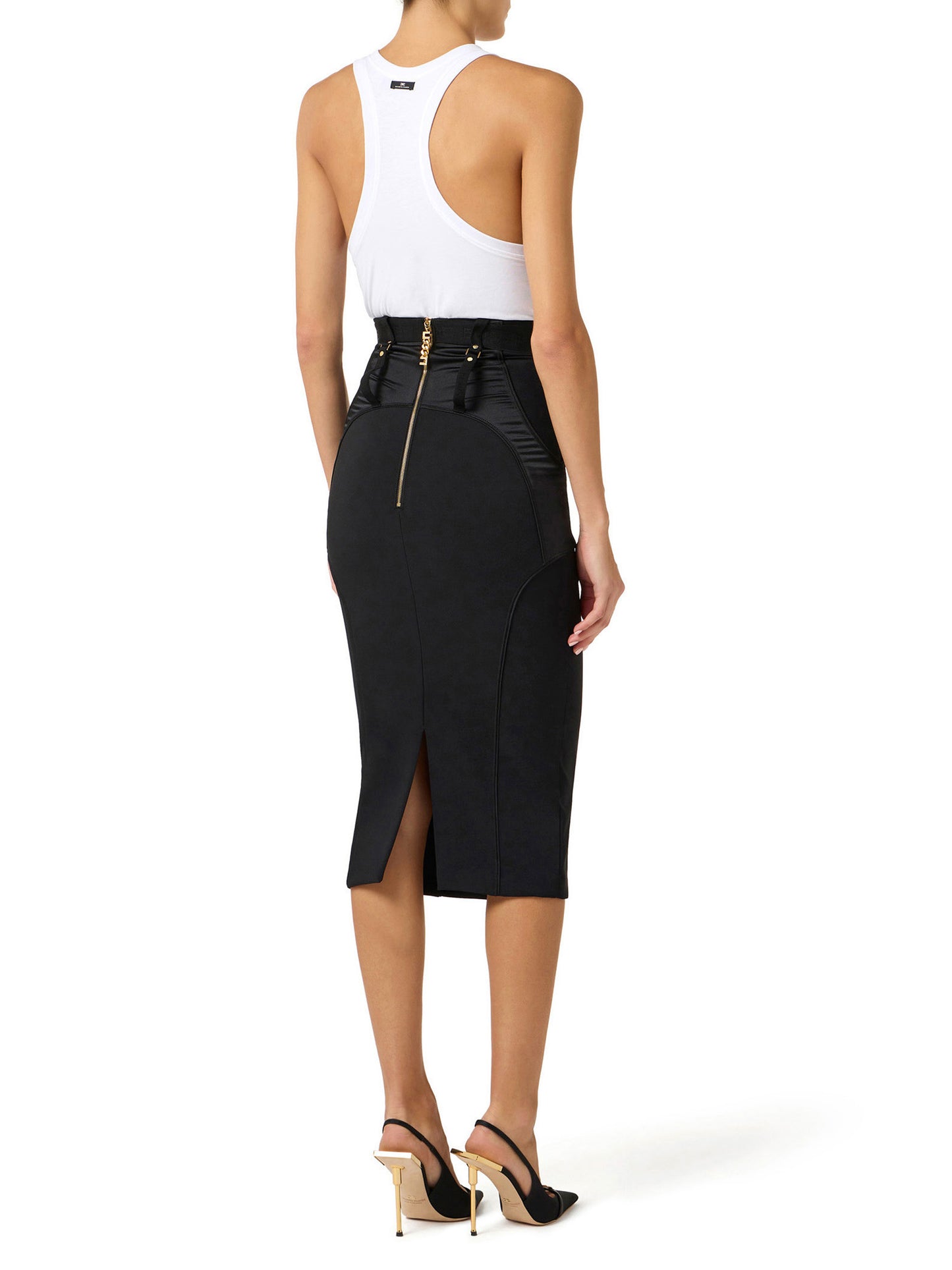 Bustier skirt in lightweight crêpe and satin fabrics