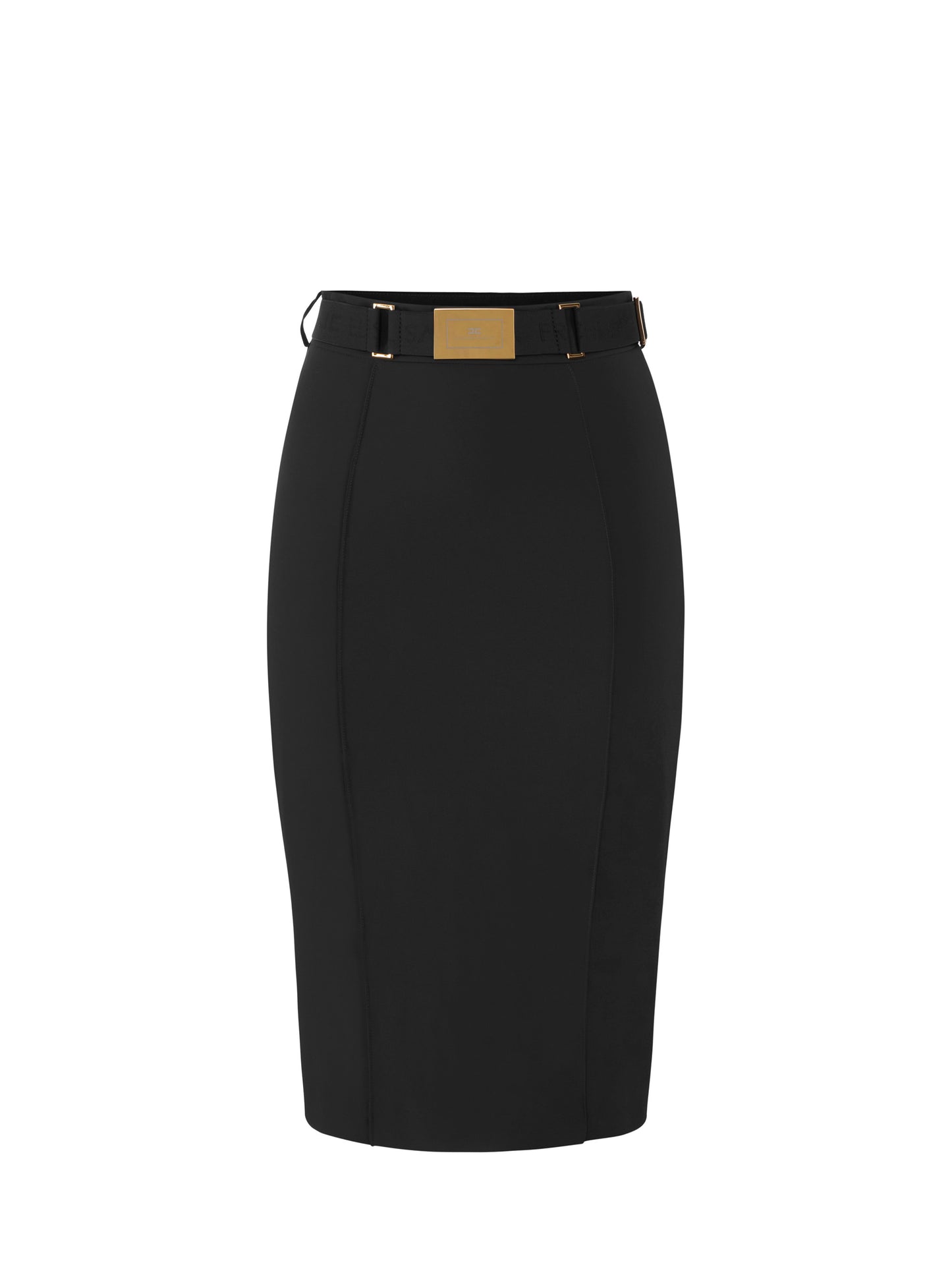 Skirt in technical bi-elastic fabric with belt