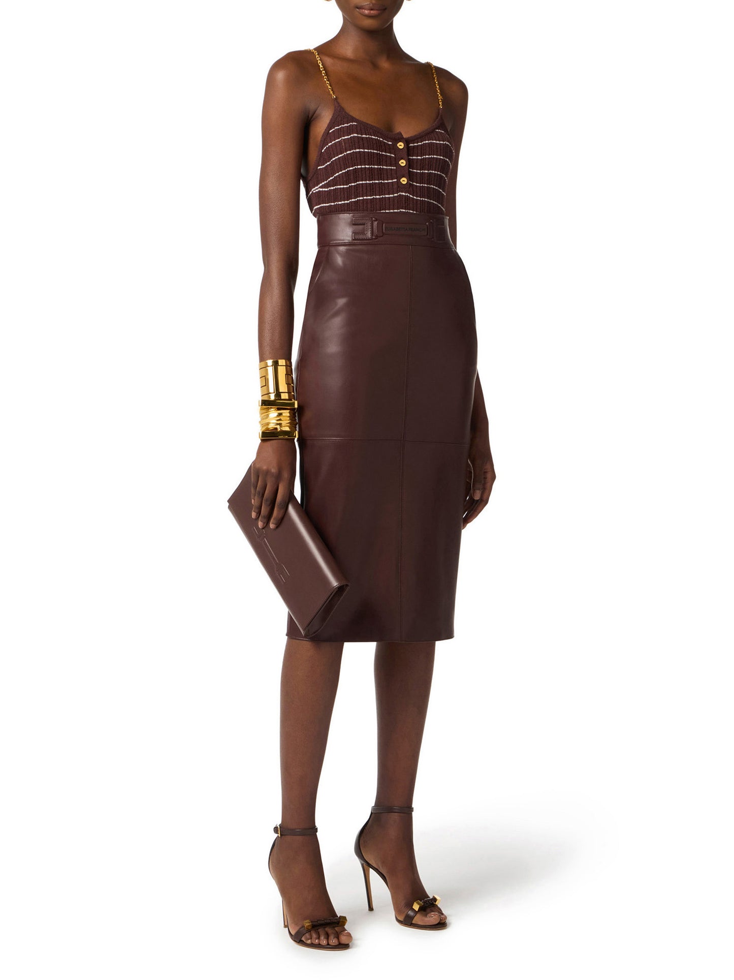 Skirt with embossed logo