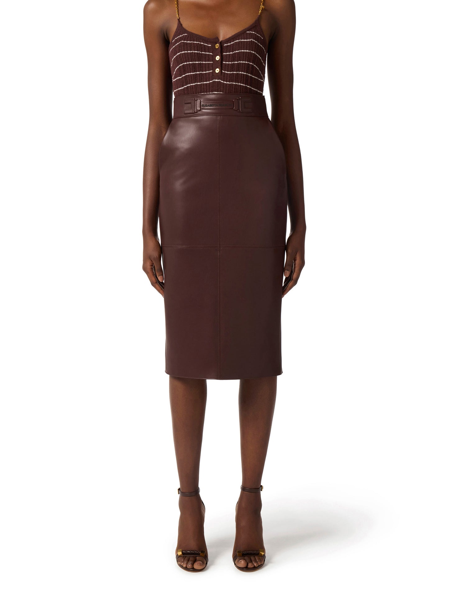 Skirt with embossed logo